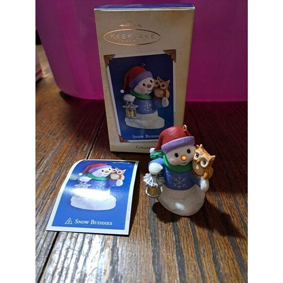 2005 Hallmark Keepsake Snow Buddies #8 Christmas Holiday Ornament Snowman Owl - Picture 1 of 4